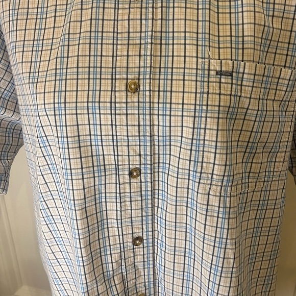 Wrangler Blue and White Casual Button Down Shirt - Picture 2 of 4